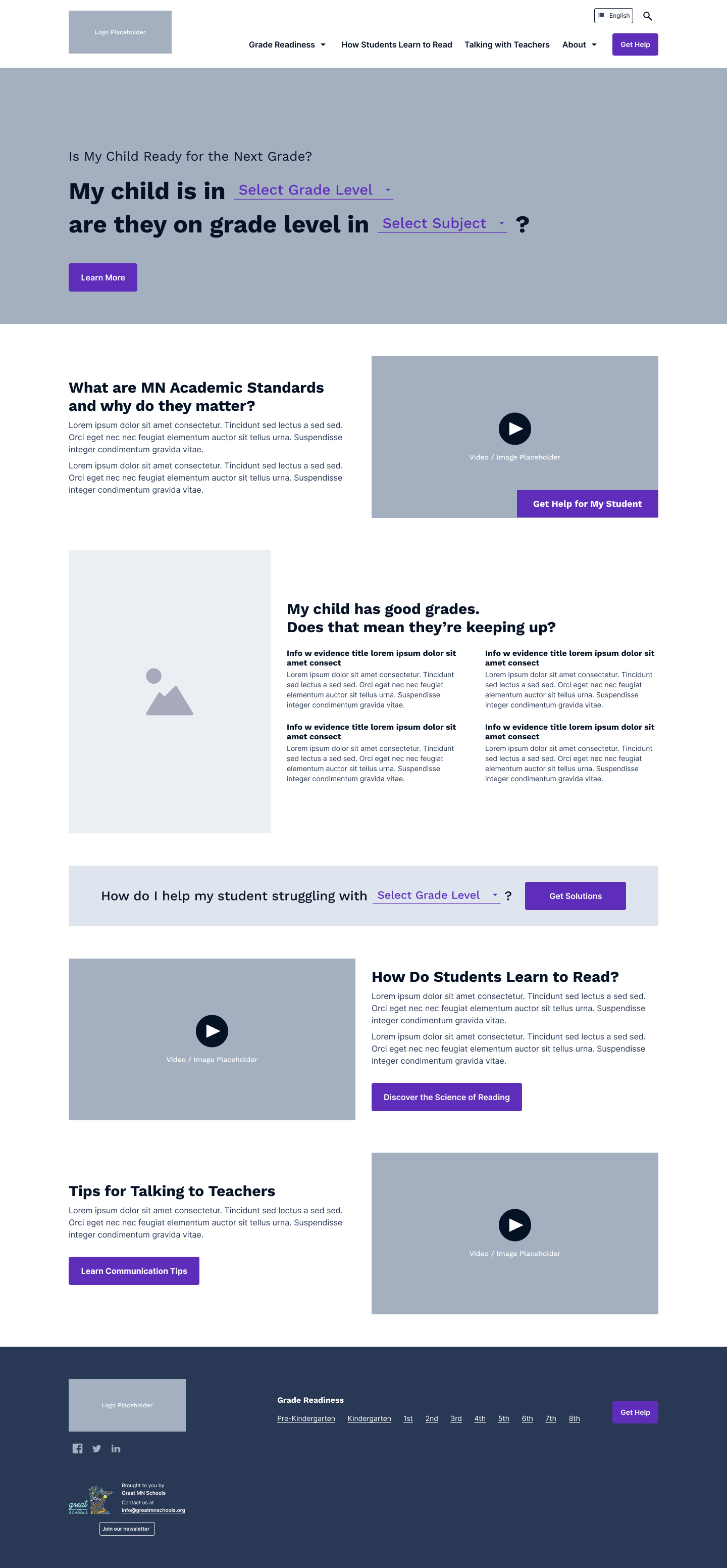 homepage wireframe