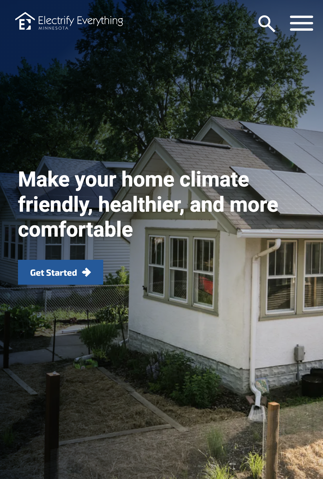 Mobile version of Electrify Everything Site