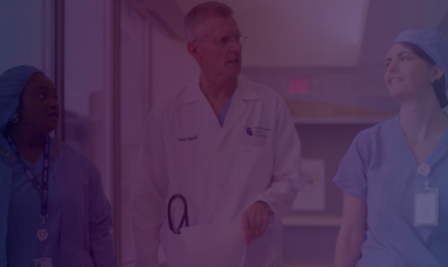 Cardiovascular doctors talking through treatment options.