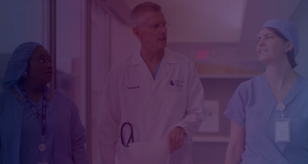 Cardiovascular doctors talking through treatment options.